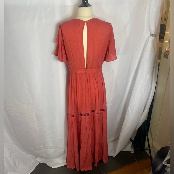 Coral Mesh Flower Maxi Dress - Picture 5 of 5